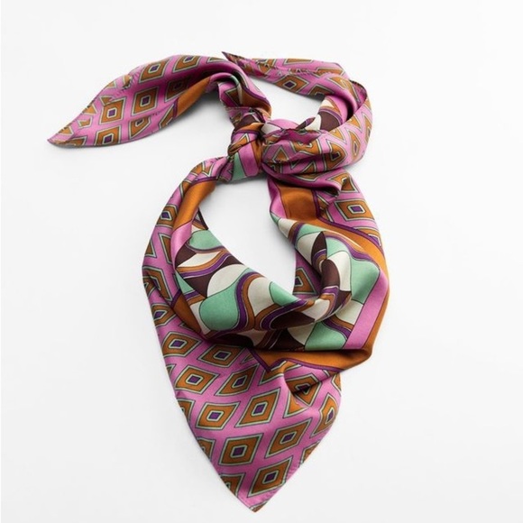 Zara Purple/Green 100% Silk Printed